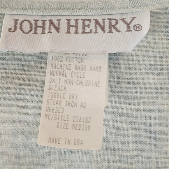 John Henry 100% Cotton Embroidered Casual Vest Size Medium - Picture 3 of 5